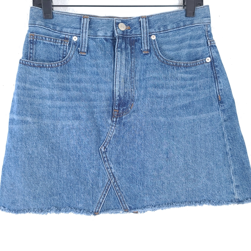 MADEWELL Rigid Denim Skirt Raw Hem - Picture 4 of 9
